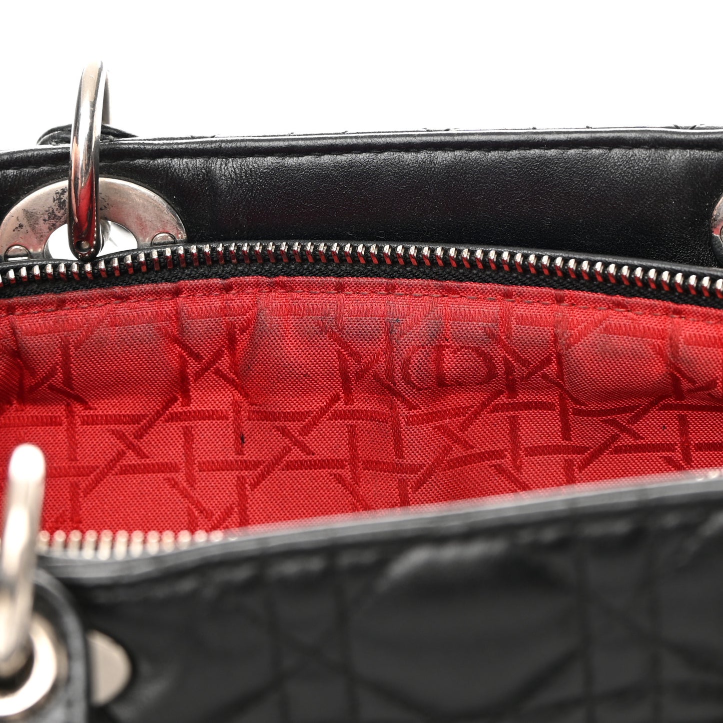 Lambskin Cannage Large Lady Dior Black