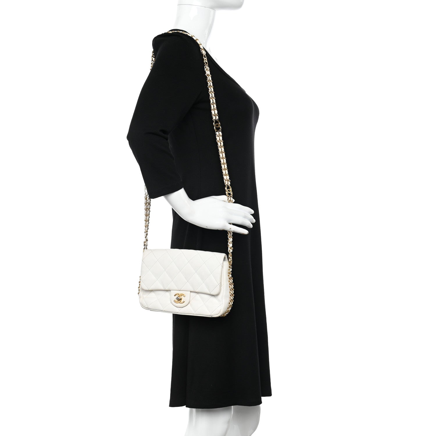 Chanel Caviar Quilted Mini CC You Flap White 2 of 10