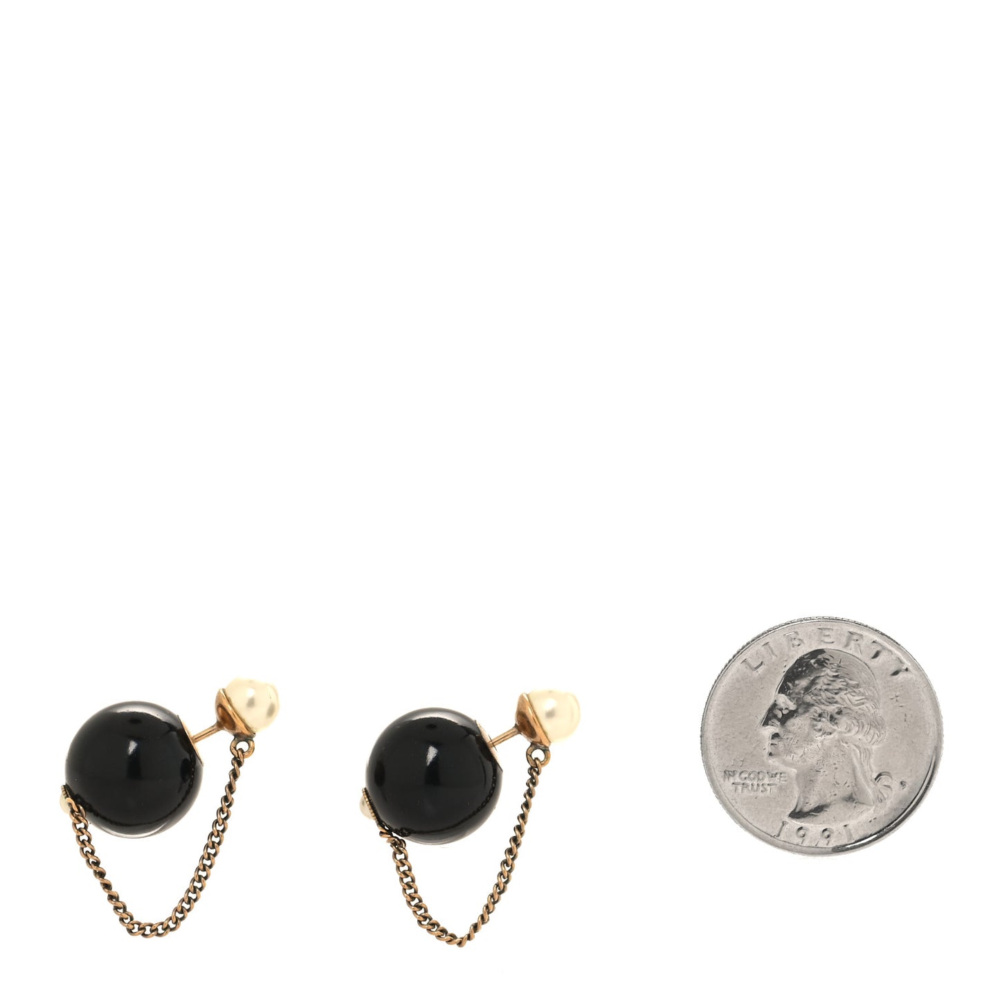 Pearl Mise En Dior Tribal Chain Earrings Black White