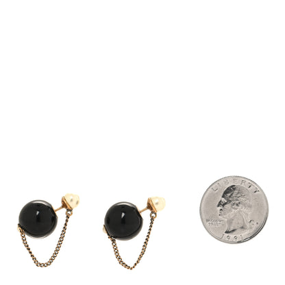 Christian Dior Pearl Mise En Dior Tribal Chain Earrings Black White 2 of 4