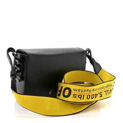 Off-White Saffiano Striped Mini Diag Binder Clip Bag Black White Yellow 3 of 11