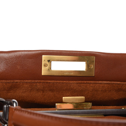 Fendi Vitello Suede Medium Peekaboo Iconic Satchel Cuoio Rame Moro 14 of 14