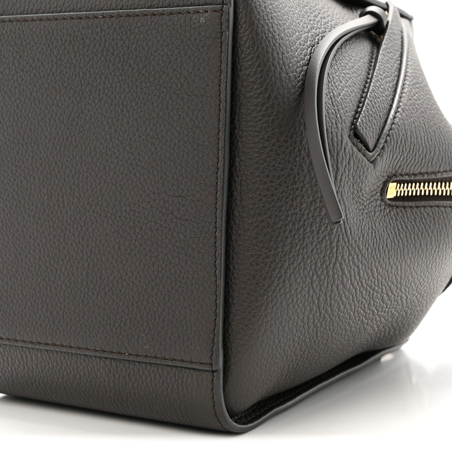 Soft Grained Calfskin Compact Hammock Shoulder Bag Dark Grey