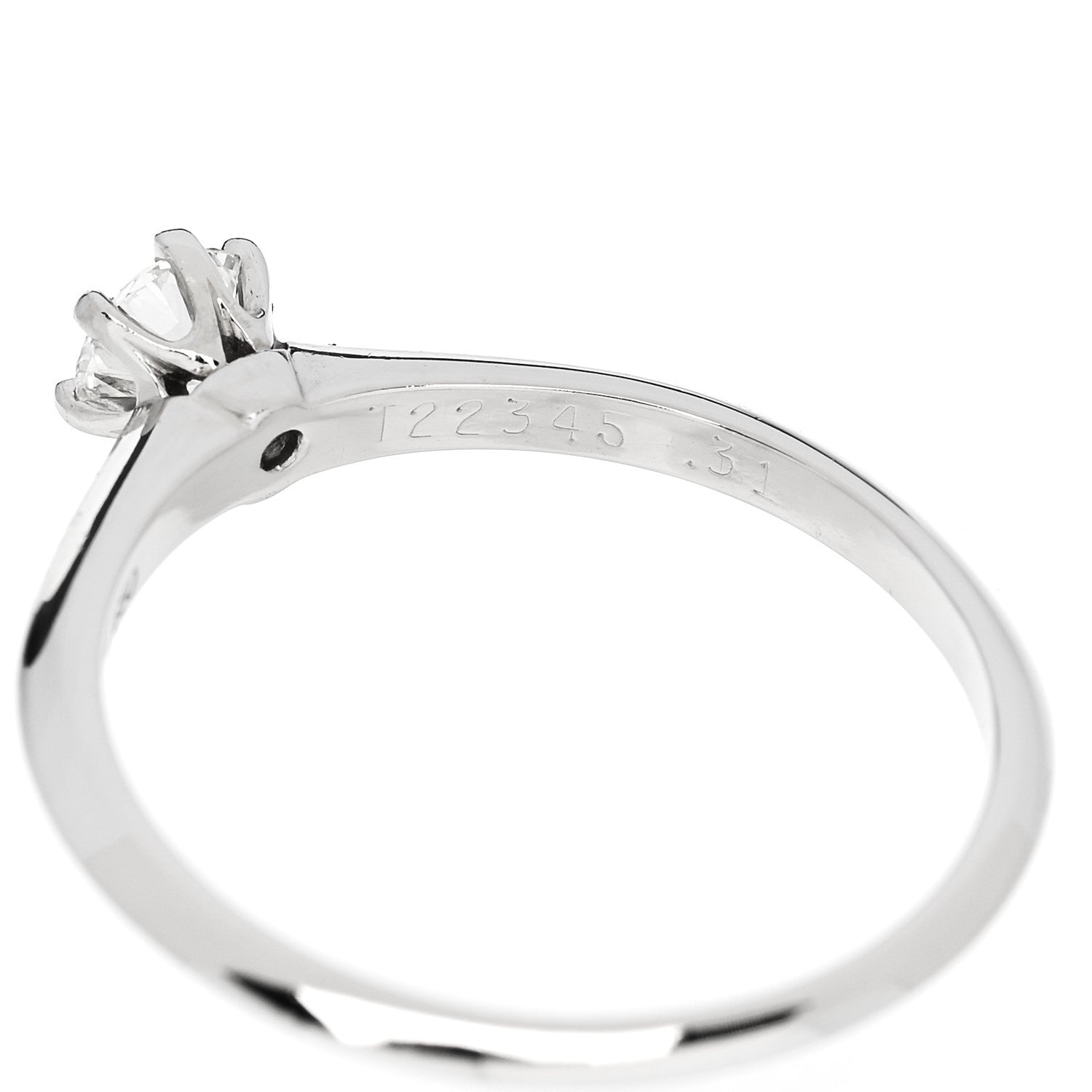 Tiffany Platinum Diamond .31ct Solitaire Engagement Ring 56 7.5 6 of 7
