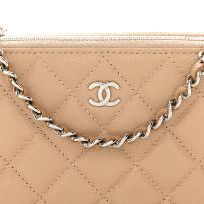 Chanel Iridescent Caviar Quilted Small Clutch With Chain Beige 12 of 16
