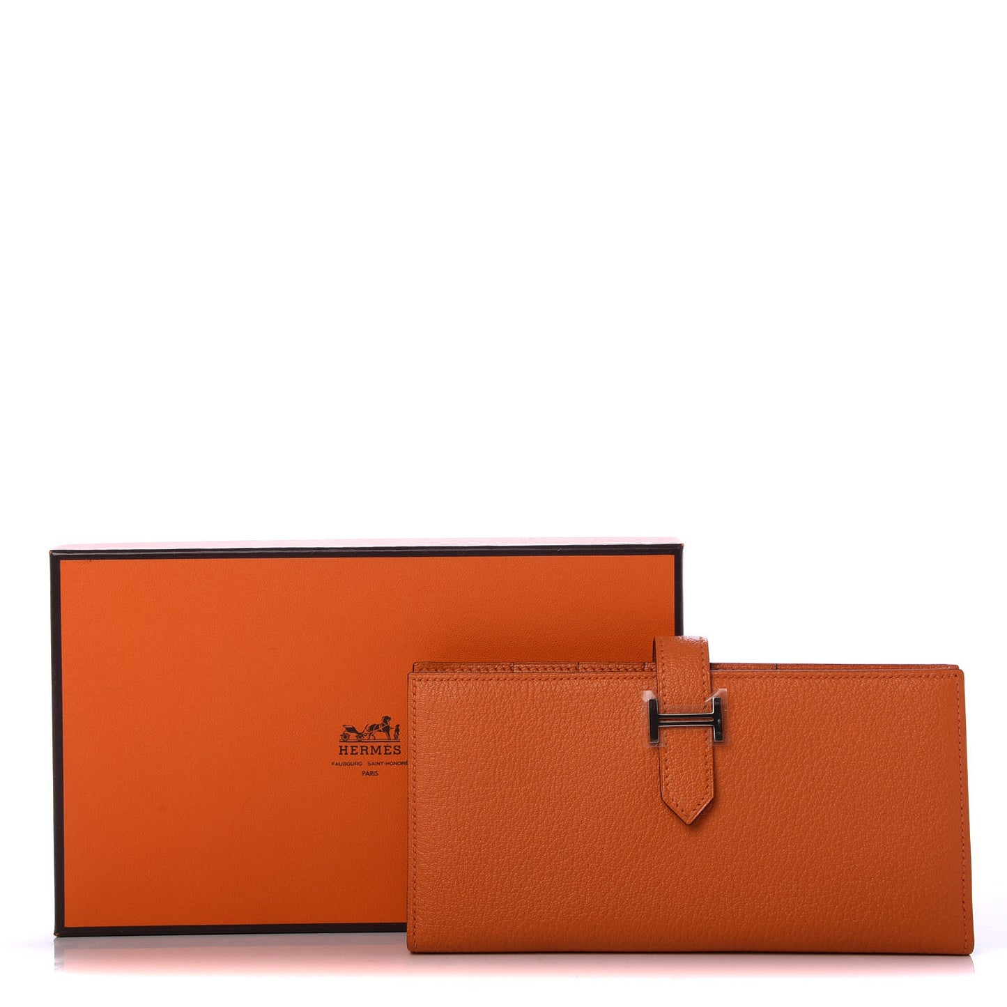 Chevre Mysore Bearn Gusset Wallet Orange