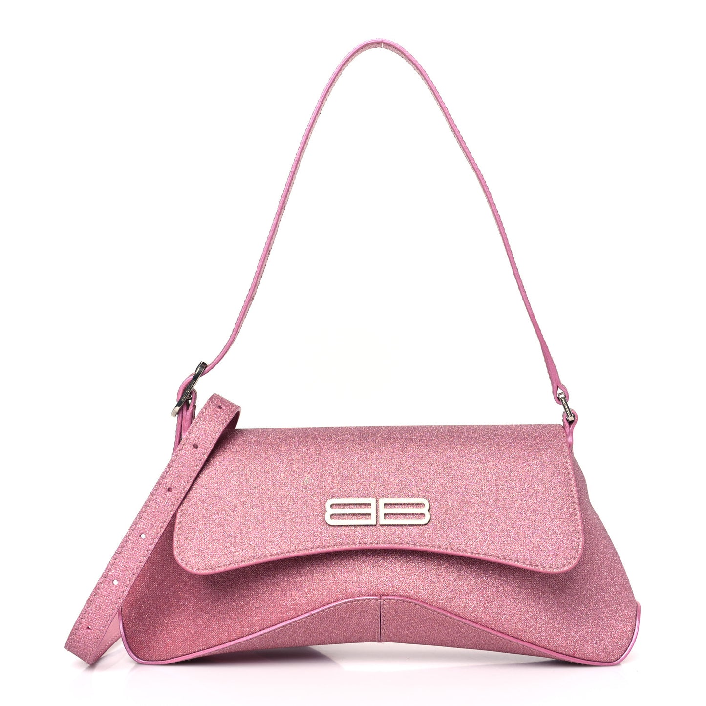 Sparkling Fabric Small XX Flap Stretch Bag Sweet Pink