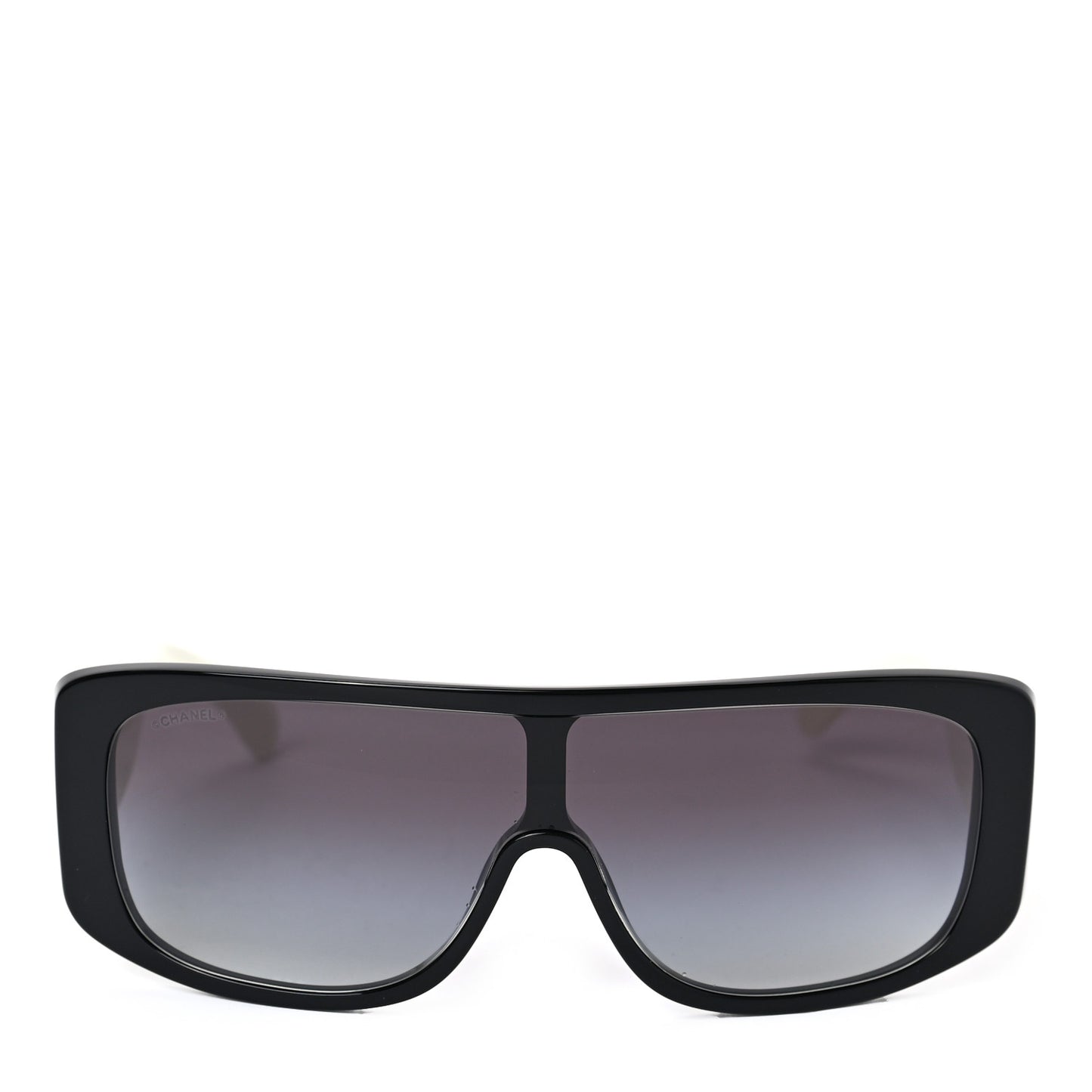 Acetate Shield Sunglasses 71466 White Black
