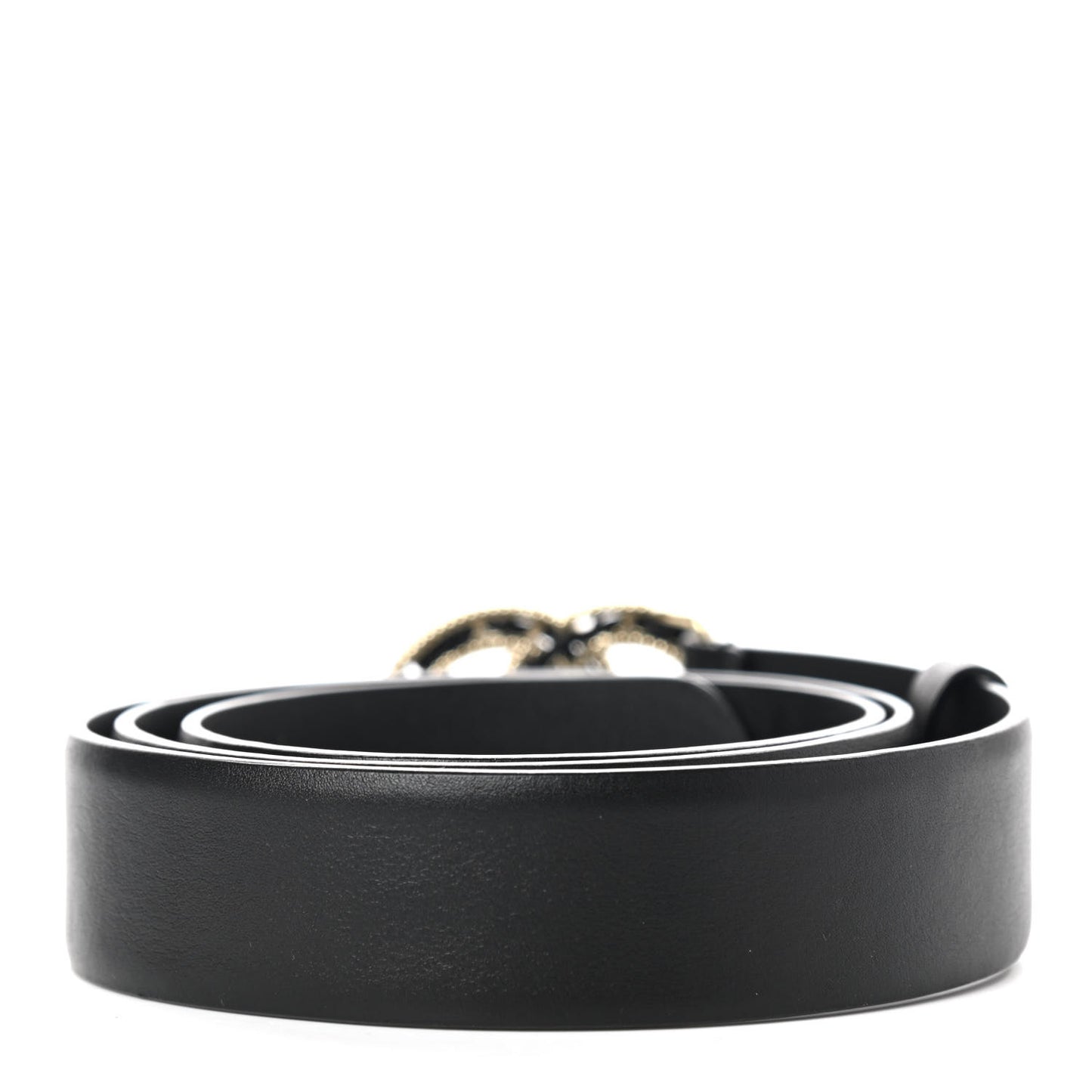 Lambskin Crystal Chain CC Belt 85 34 Black