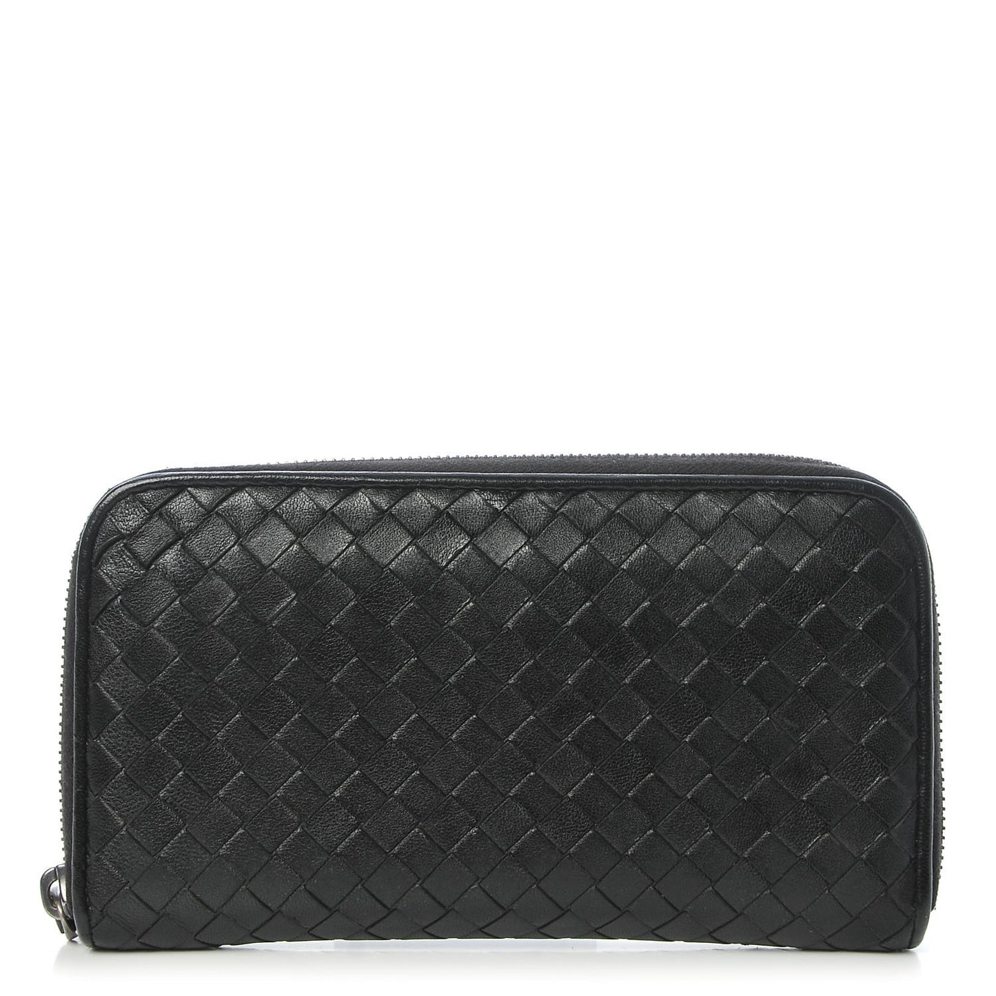 Nappa Intrecciato Zip Around Wallet Black