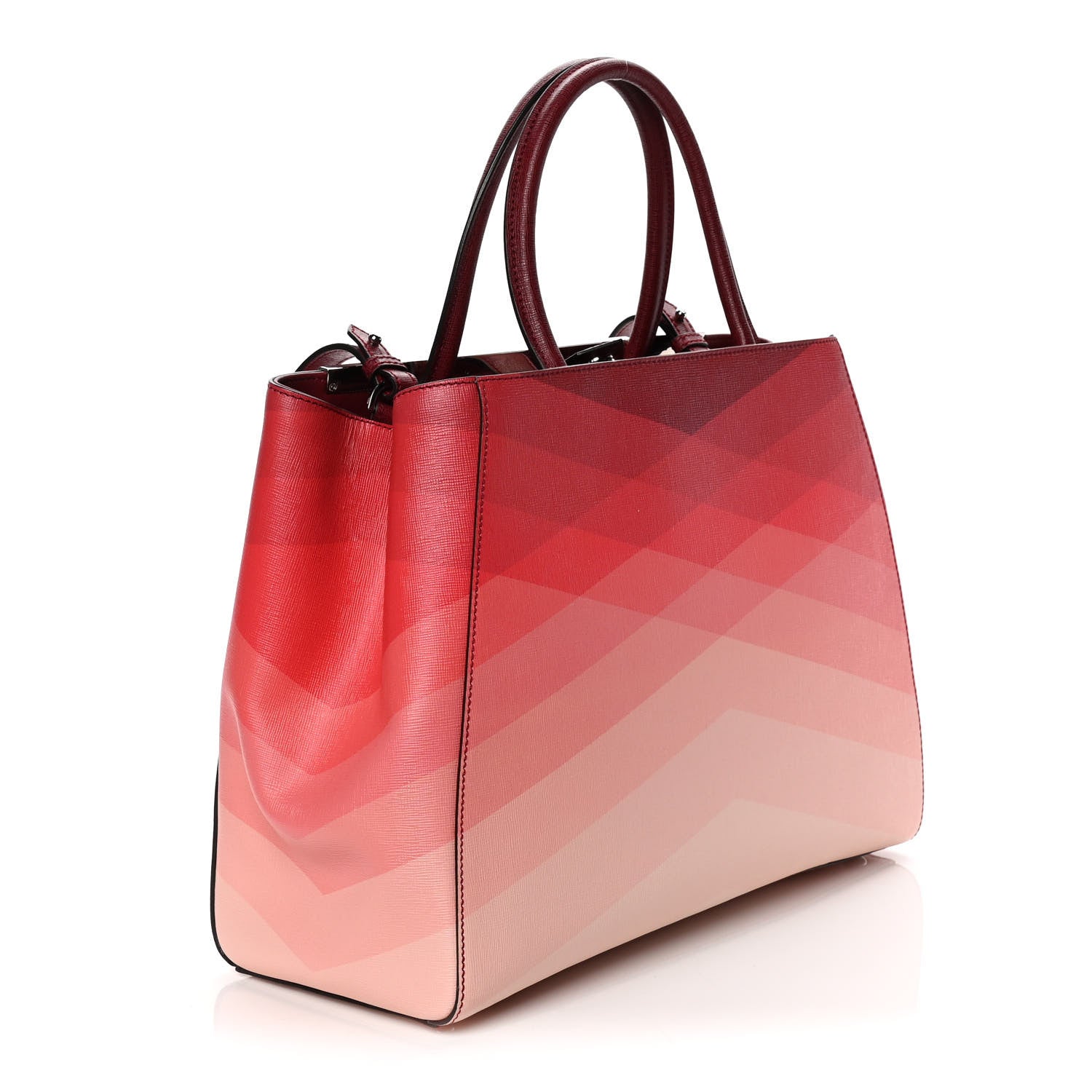 Fendi Vitello Elite Geometric Degrade Regular 2Jours Tote 8 of 15
