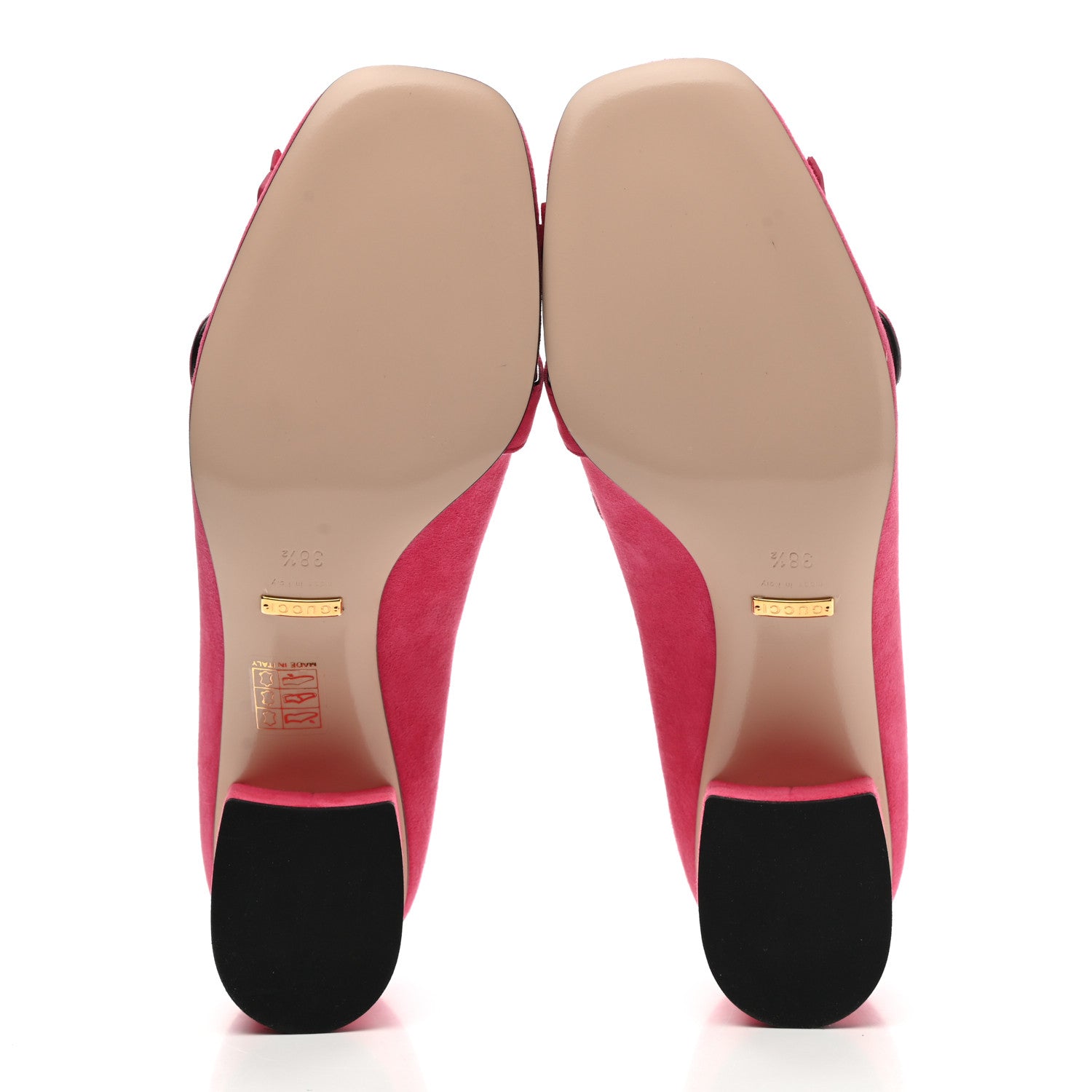 Gucci Kid Scamosciato GG Marmont Fringe 50mm Loafer Pumps 38.5 Hot Pink 5 of 9