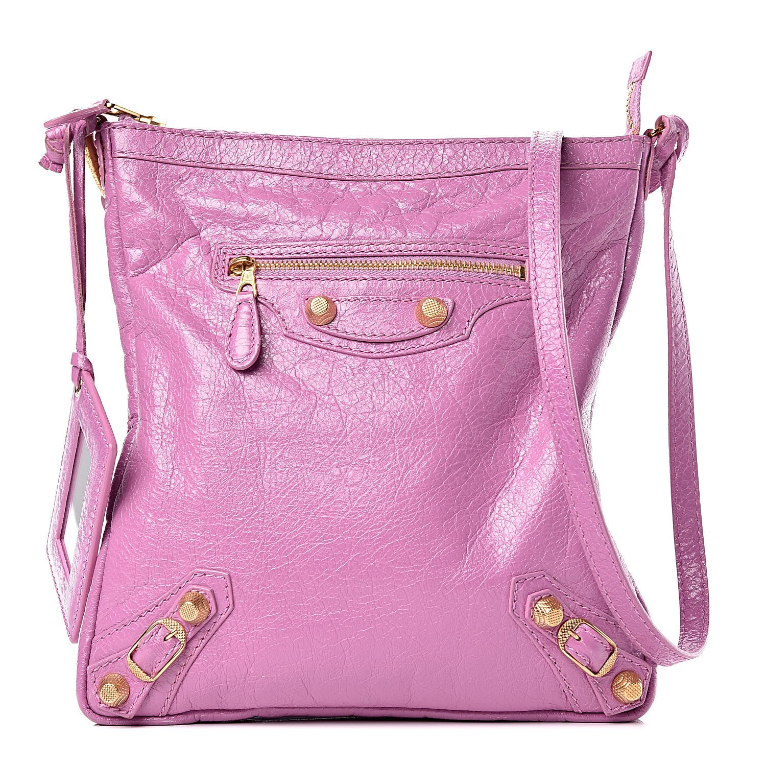 Balenciaga Agneau Giant 12 Gold Hardware Flat Crossbody Rose Berlingot 1 of 9