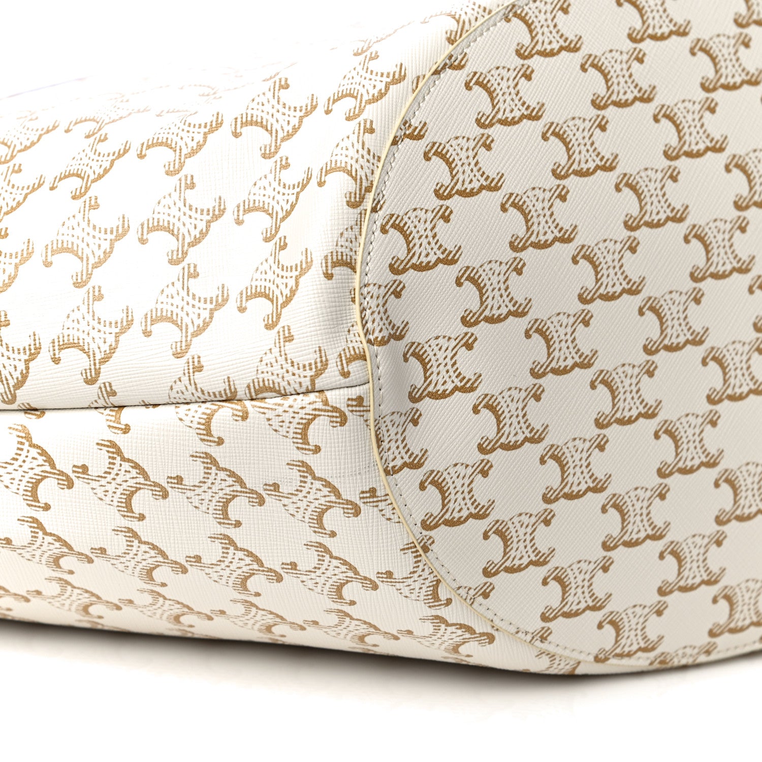 Celine Calfskin Canvas Triomphe Large Couffin White 11 of 13