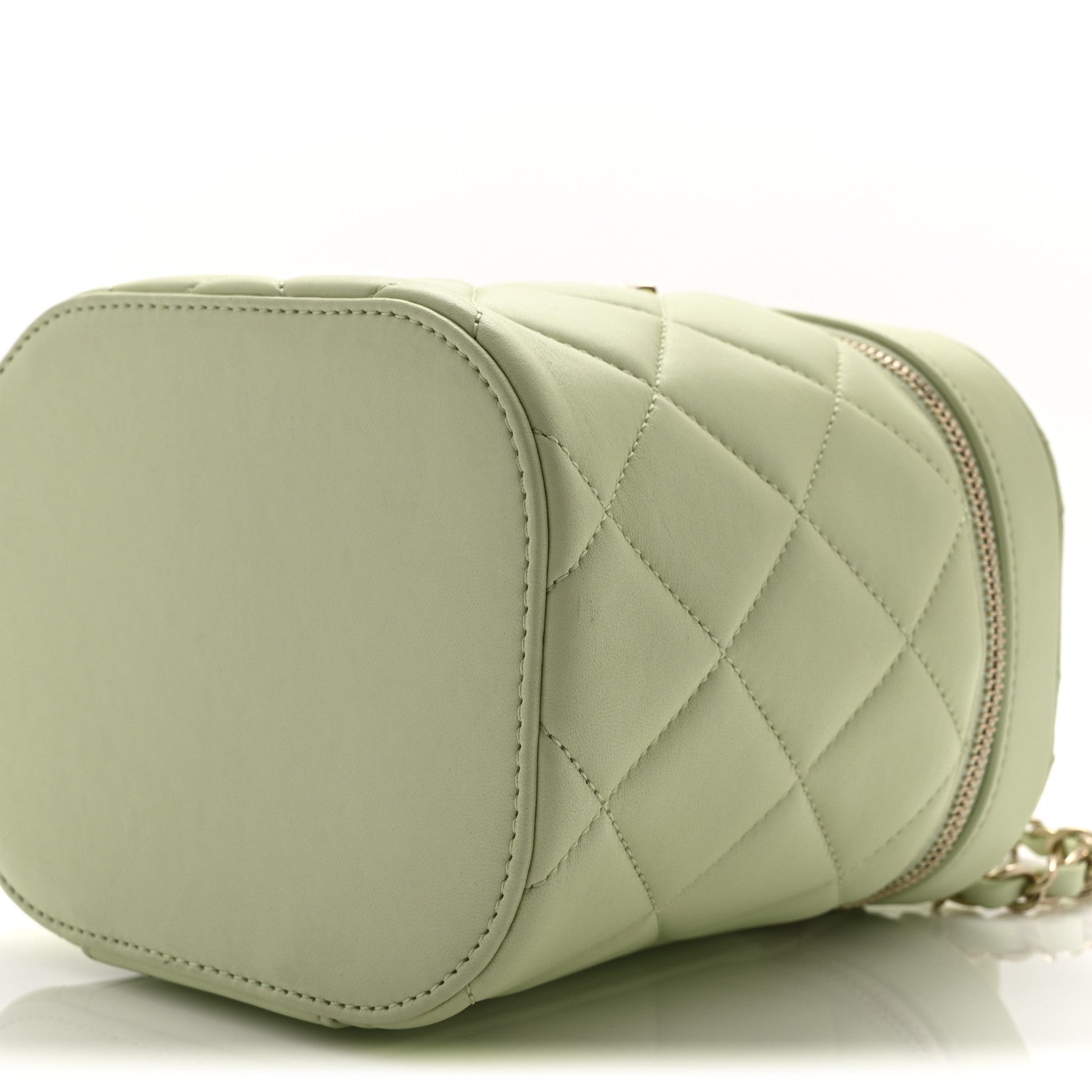 Chanel Lambskin Quilted Trendy Vanity Case Sea Green 1860530