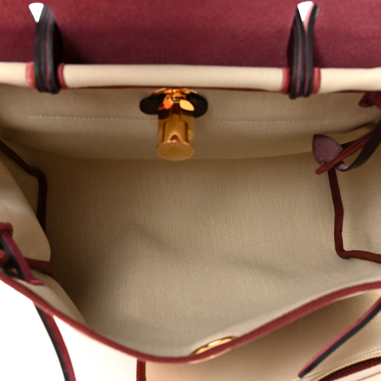 Hermes Military Toile Vache Hunter Herbag Zip Retourne 31 PM Beton Rouge Sellier 5 of 11