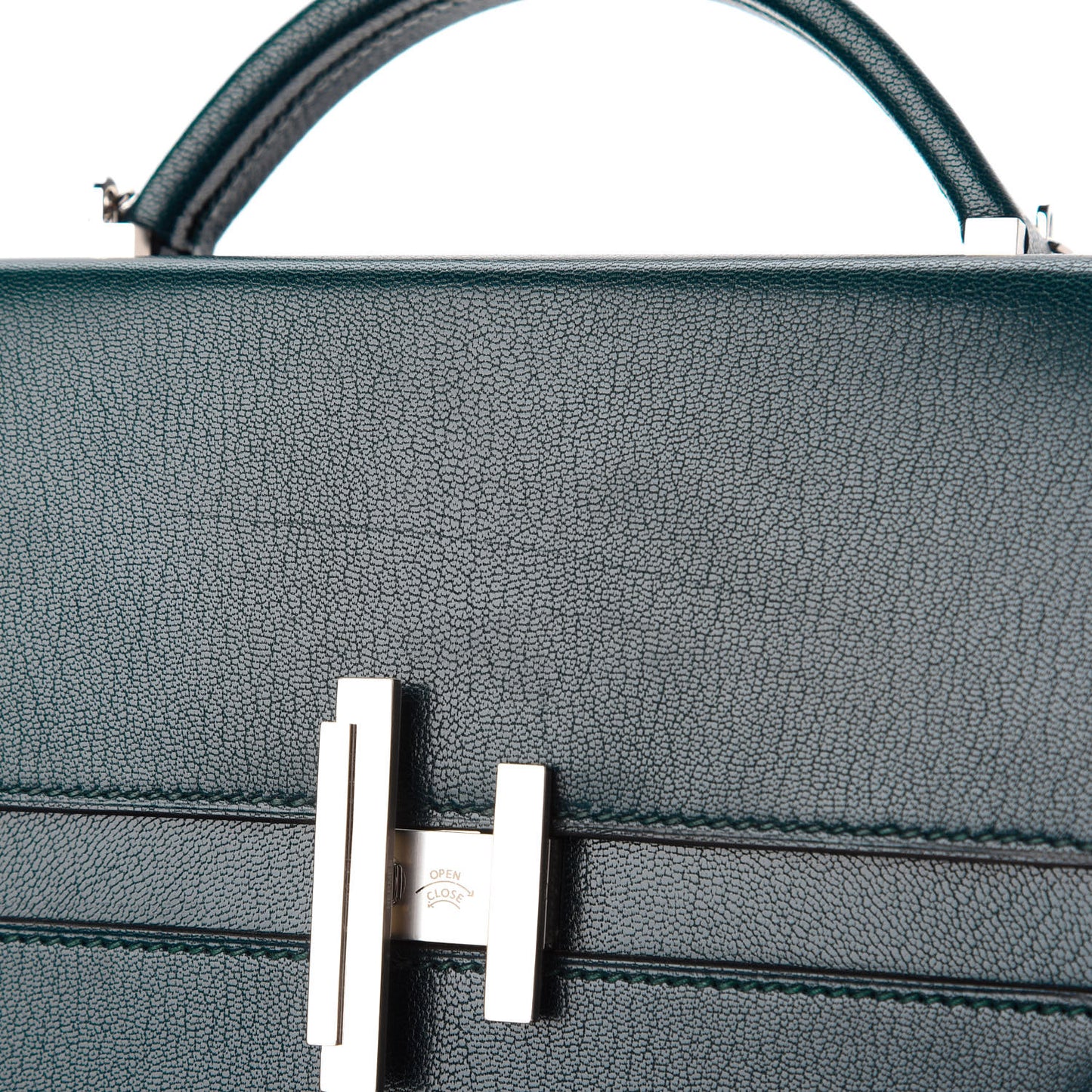Chevre Mysore Cinhetic Boxy Top Handle Bag Vert Cypress