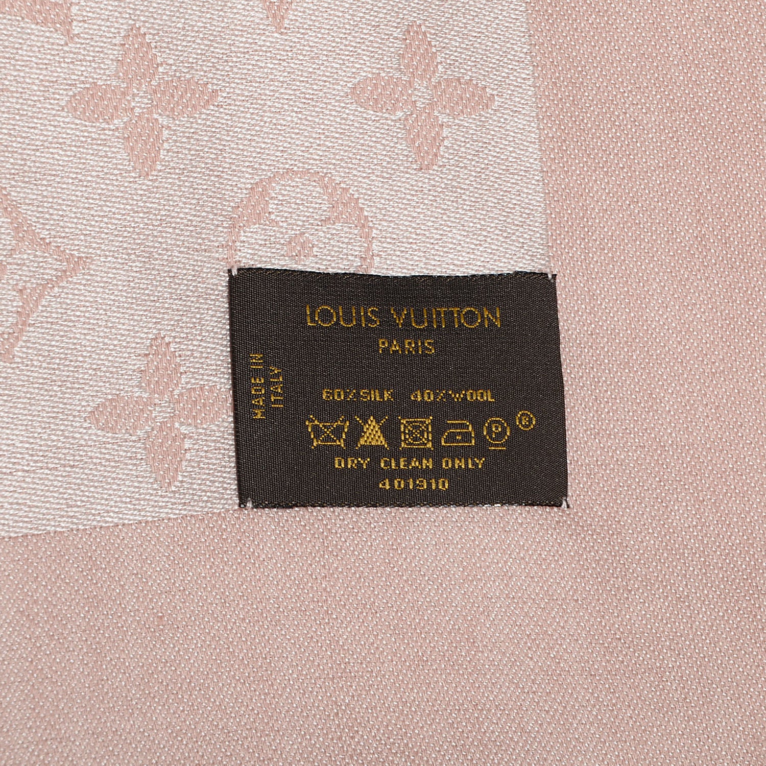 Louis Vuitton Silk Wool Monogram Denim Shawl Rose 5 of 5