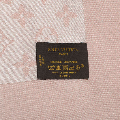 Louis Vuitton Silk Wool Monogram Denim Shawl Rose 5 of 5