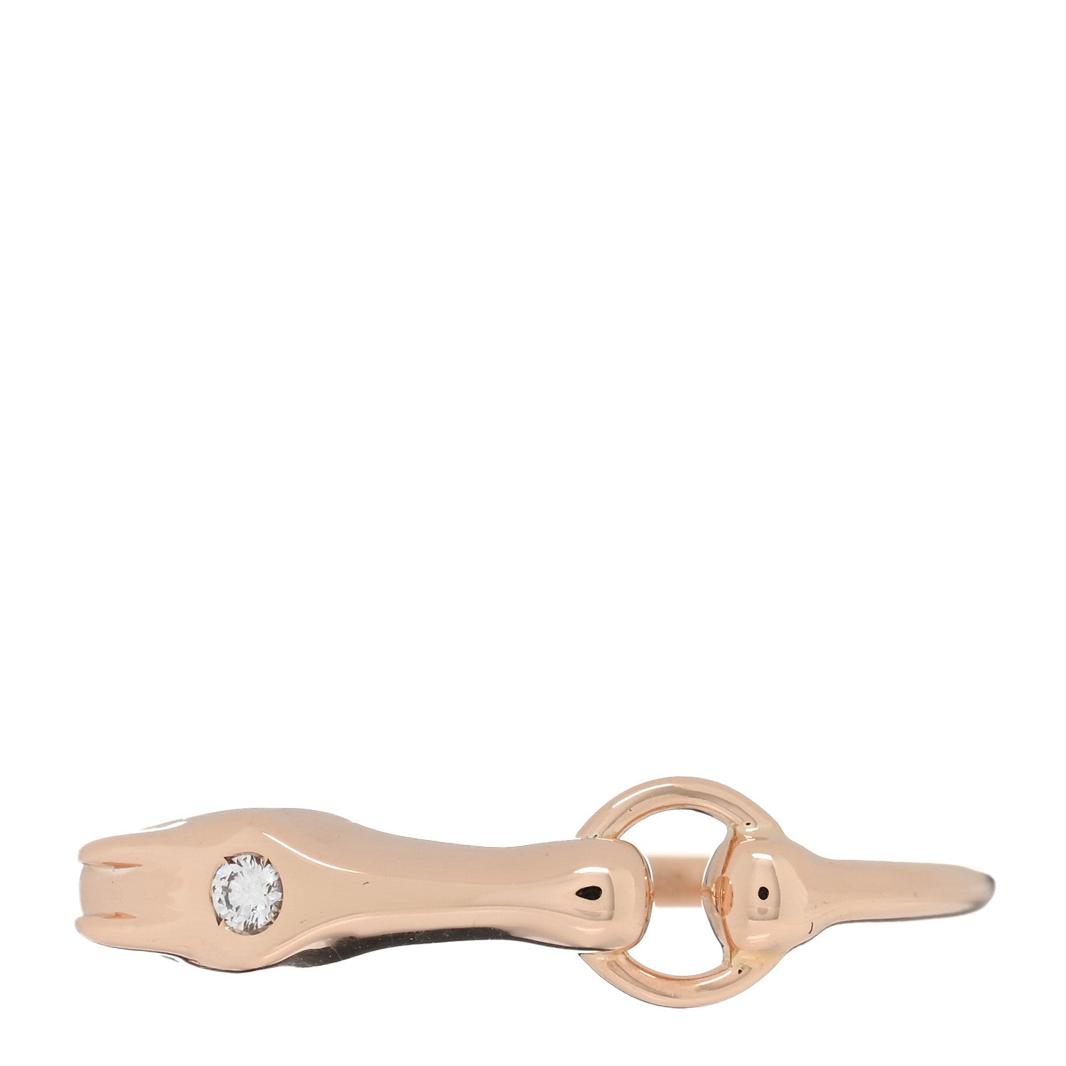 Hermes 18K Rose Gold Diamond TPM Galop Ring 54 7 2 of 6