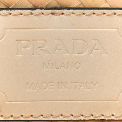 Prada Palmitto Vitello Woven Braided Large Basket Tote Bag Naturale White 6 of 11