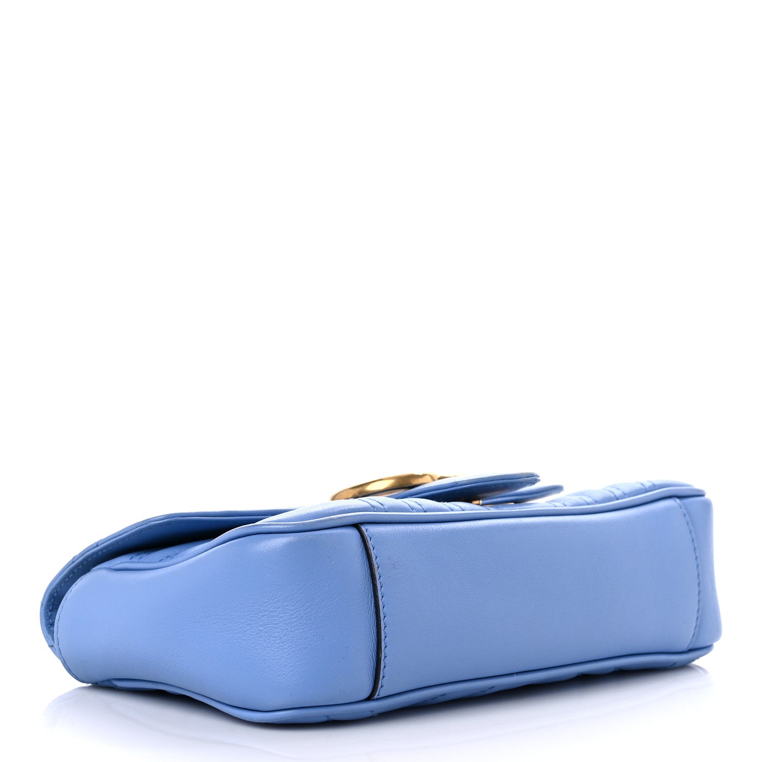 Gucci Calfskin Matelasse Mini GG Marmont Shoulder Bag Clear Sky Blue 4 of 19