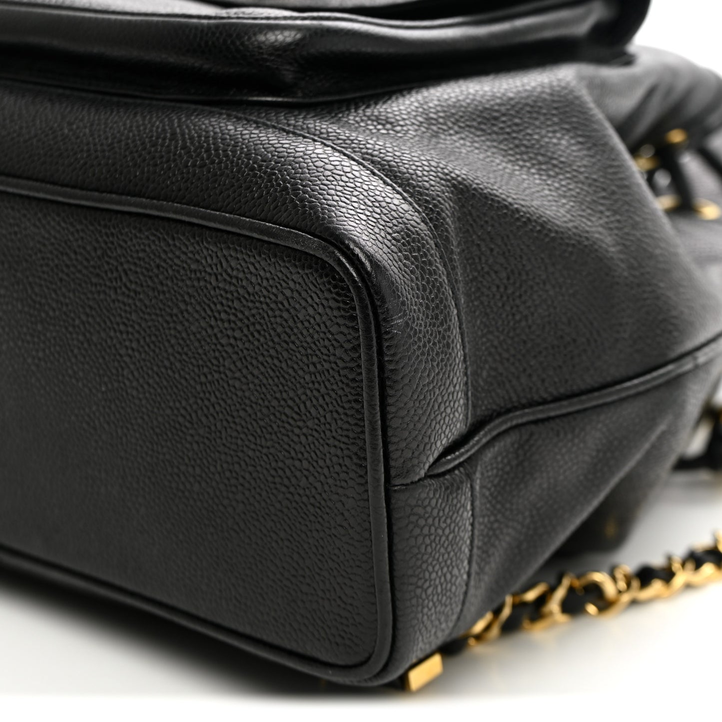Caviar Drawstring Backpack Bag Black