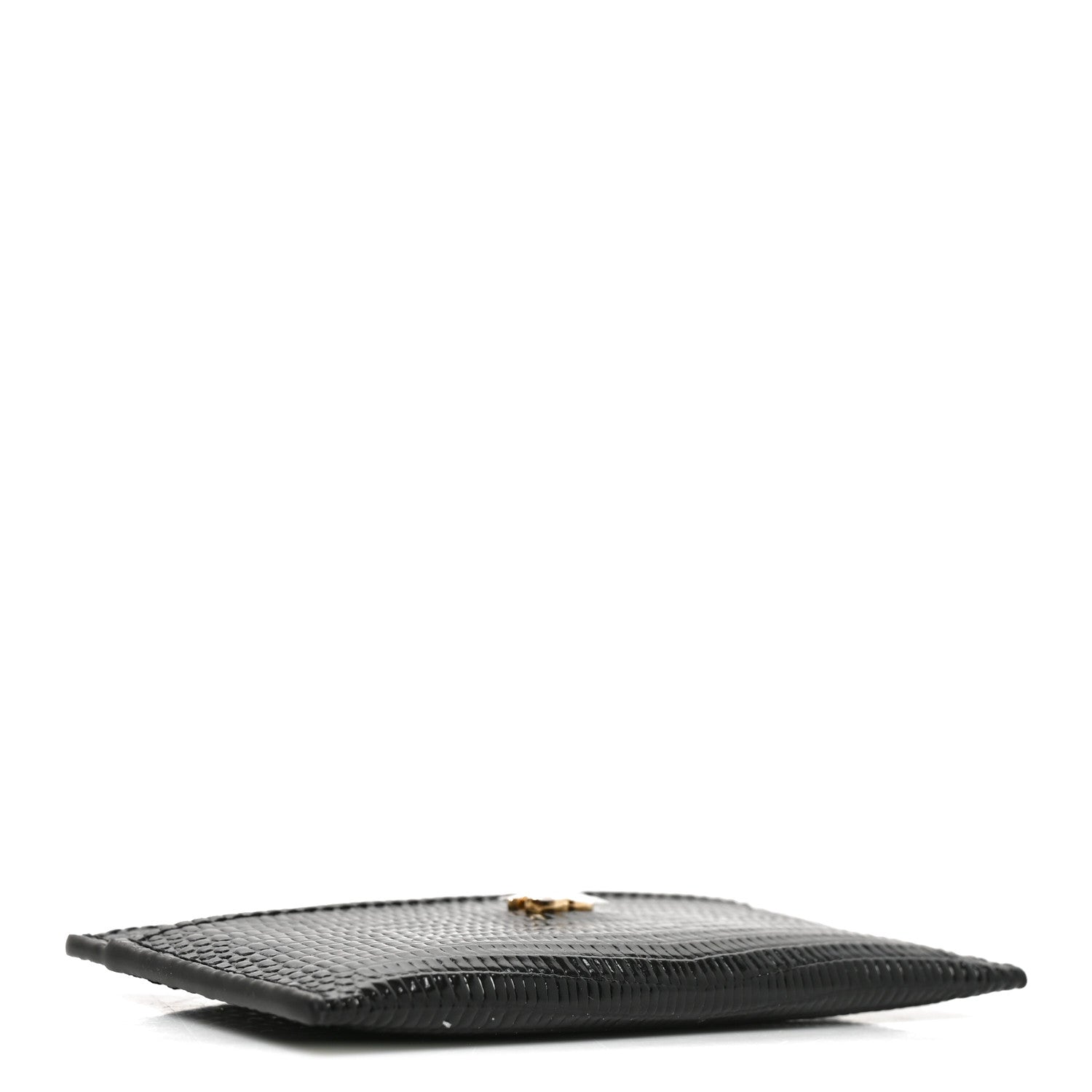 Chanel Calfskin Lizard Embossed Card Holder Black 4 of 8