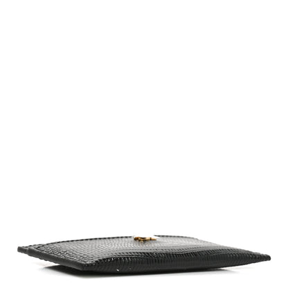 Chanel Calfskin Lizard Embossed Card Holder Black 4 of 8