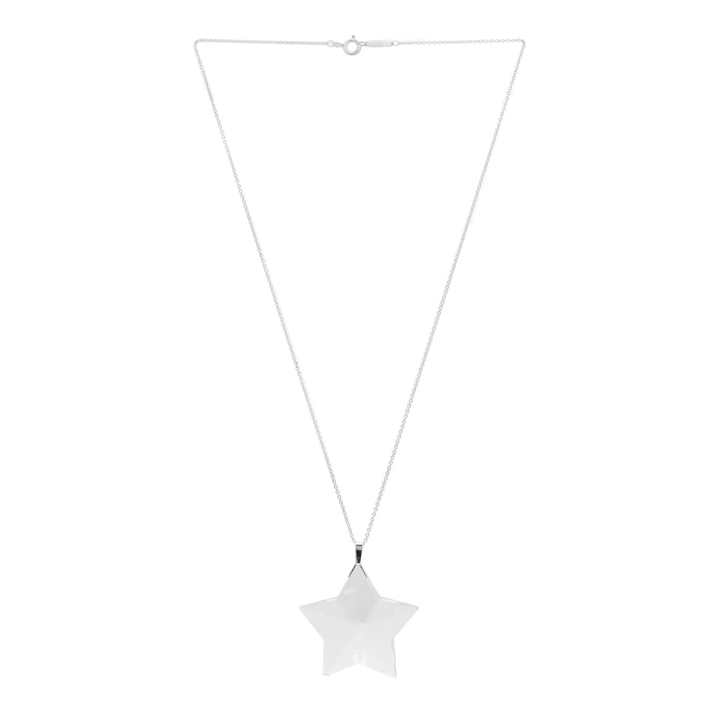 Sterling Silver Crystal Star Pendant Necklace