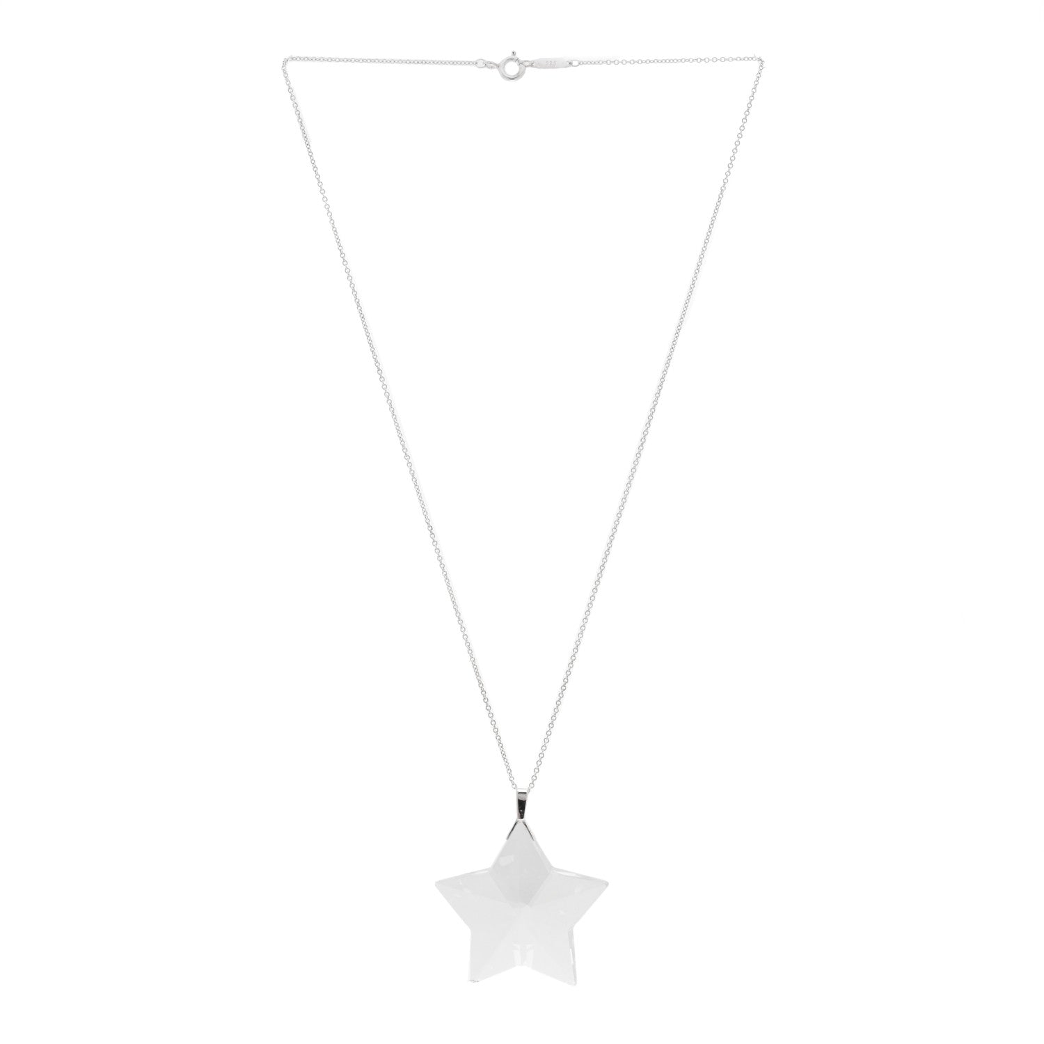 Tiffany Sterling Silver Crystal Star Pendant Necklace 2 of 4