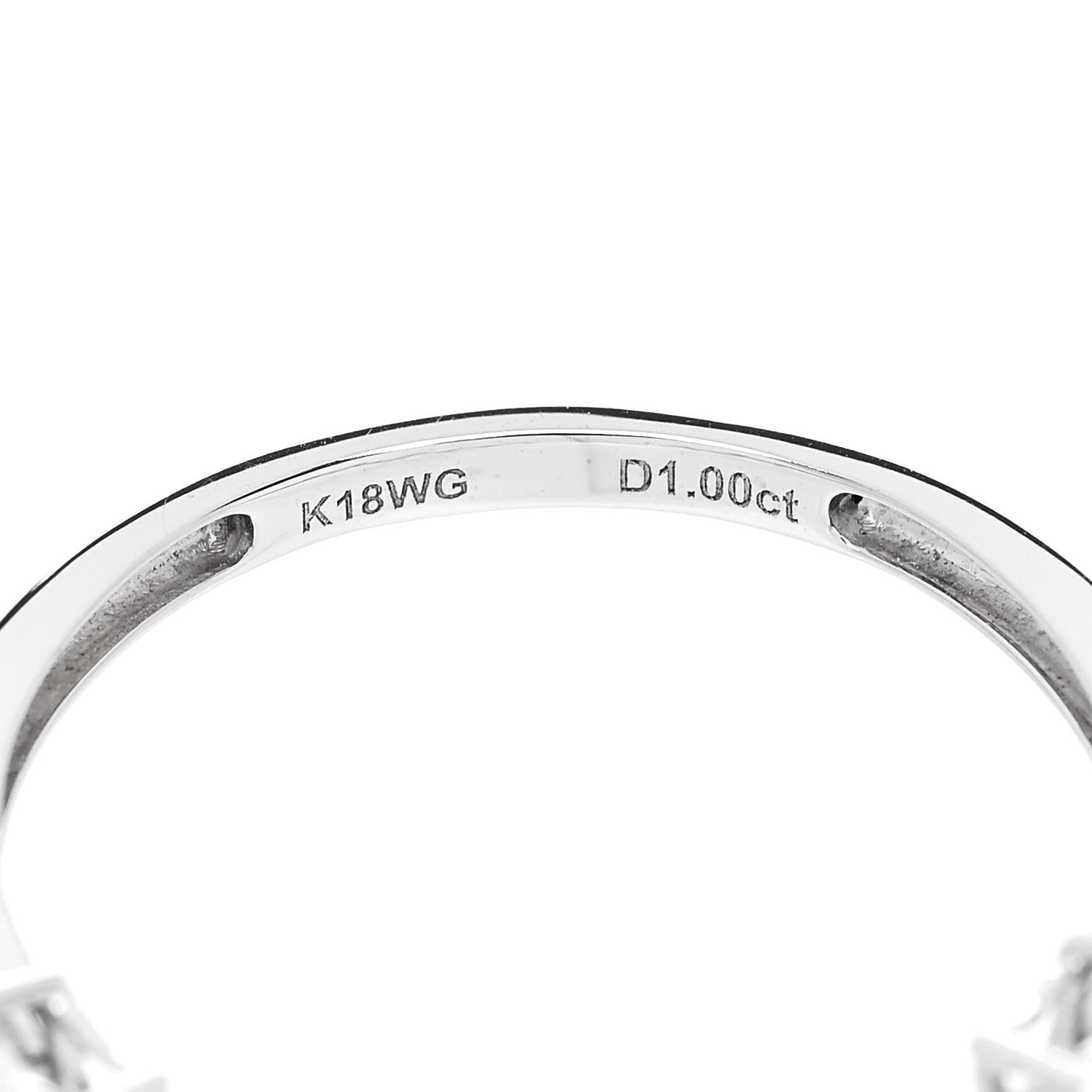 Parker & West by FASHIONPHILE 18K White Gold Diamond 1.00ctw Heart Cut Curved Ring 54 7 9 of 9