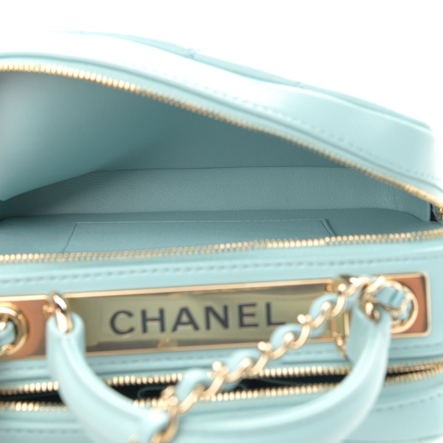 Chanel Lambskin Quilted Small Trendy CC Bowling Bag Light Blue 6 of 13