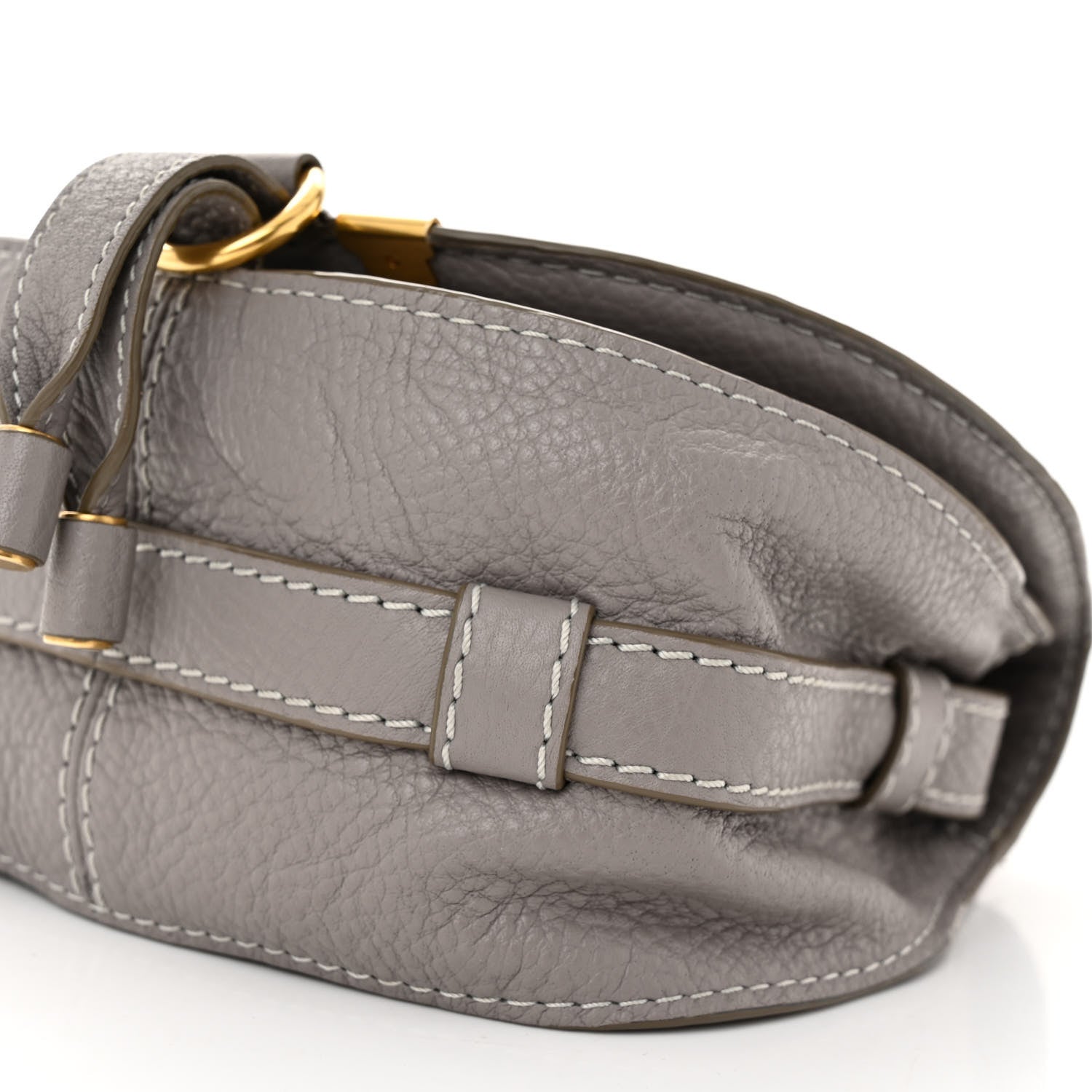 Chloe Grained Calfskin Small Marcie Saddle Bag Cashmere Grey 10 of 12