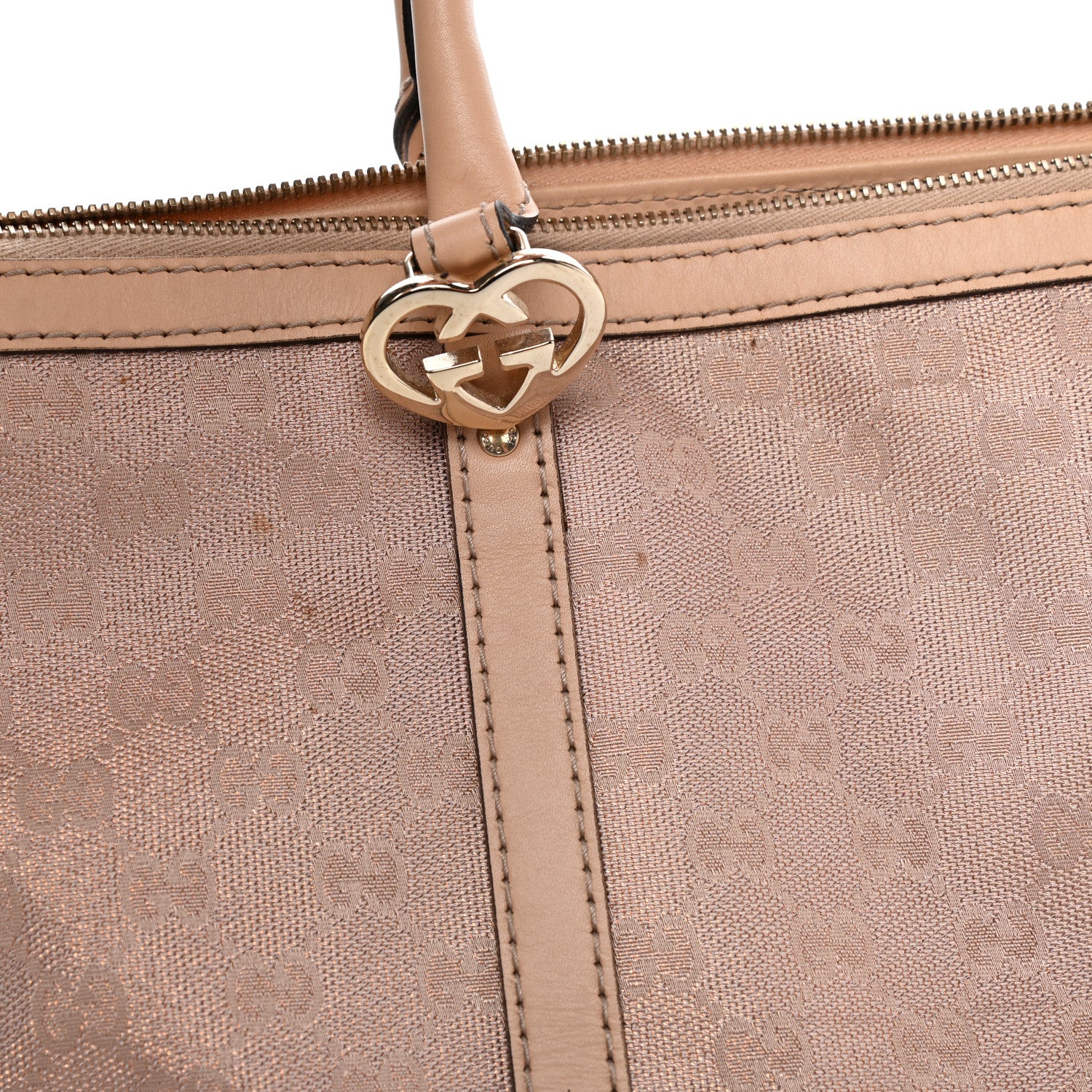 Gucci Metallic Monogram Small Lovely Heart Tote Pink 11 of 16