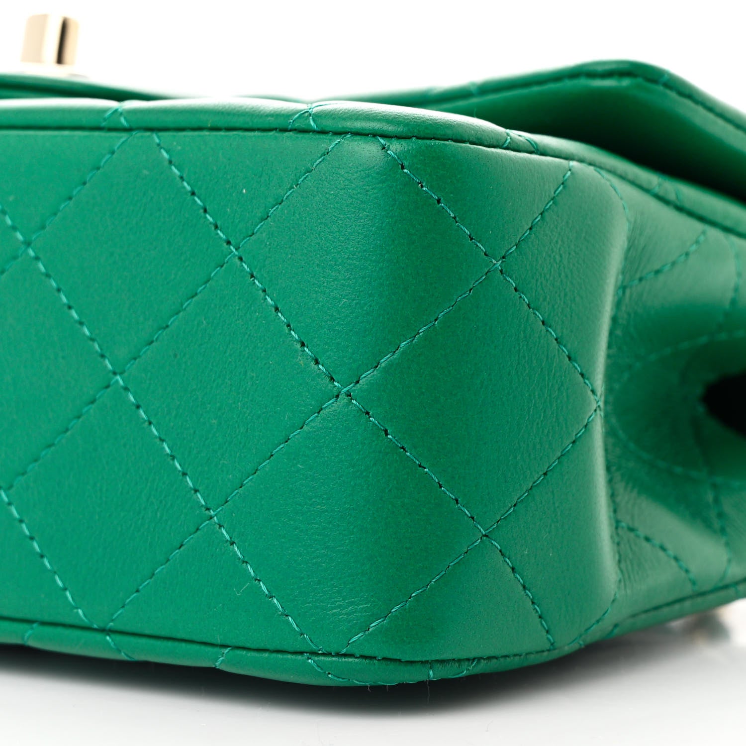 Chanel Lambskin Quilted Mini Top Handle Rectangular Flap Green 7 of 11