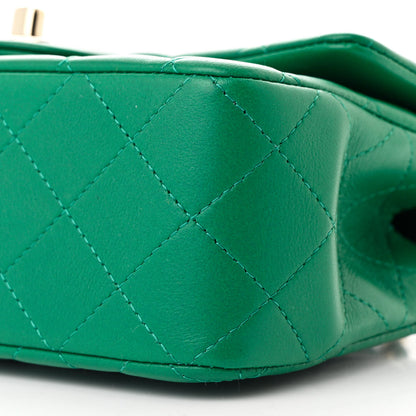 Chanel Lambskin Quilted Mini Top Handle Rectangular Flap Green 7 of 11