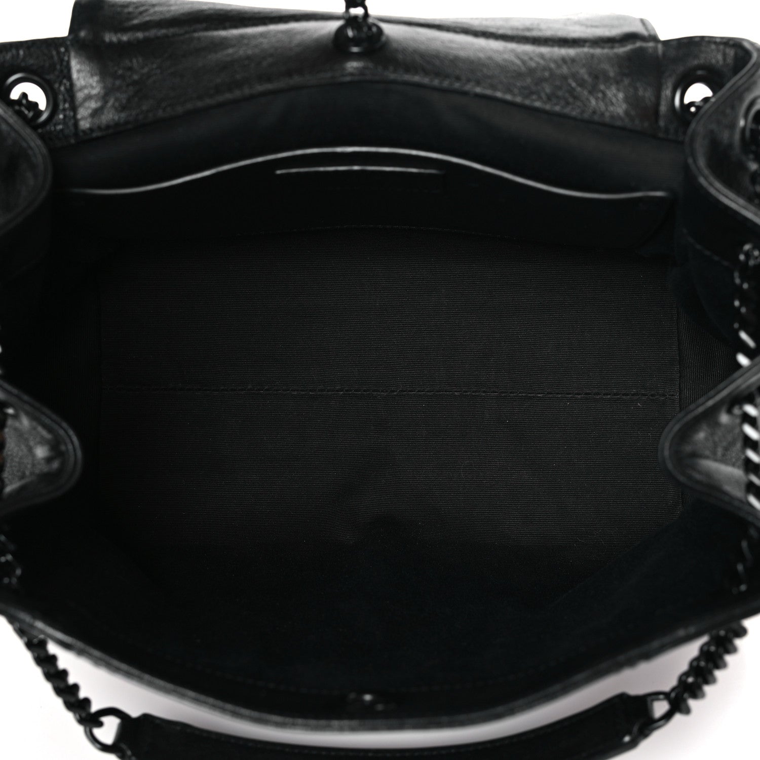 Saint Laurent Pebbled Lambskin Chevron Monogram Small Nolita Black 5 of 9