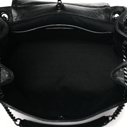 Saint Laurent Pebbled Lambskin Chevron Monogram Small Nolita Black 5 of 9