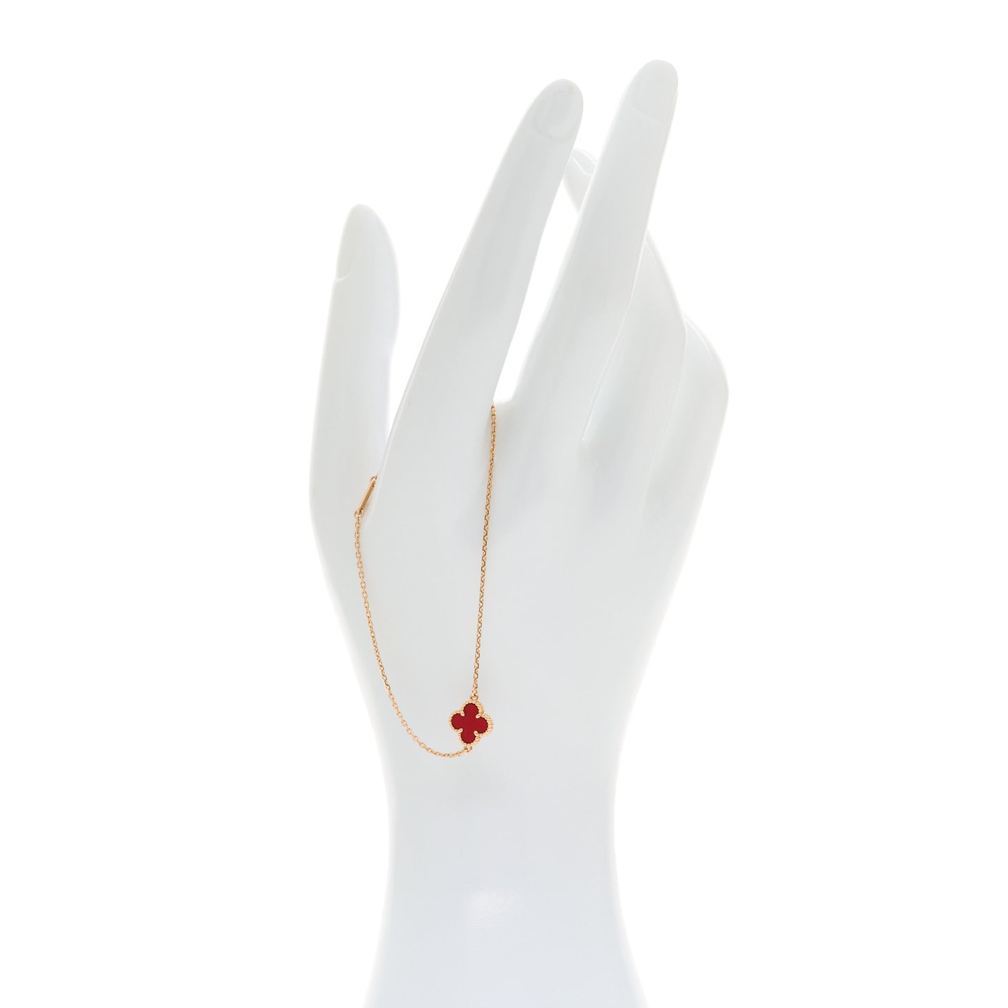 18K Rose Gold Carnelian Sweet Alhambra Bracelet
