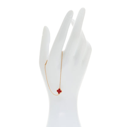 Van Cleef & Arpels 18K Rose Gold Carnelian Sweet Alhambra Bracelet 2 of 5