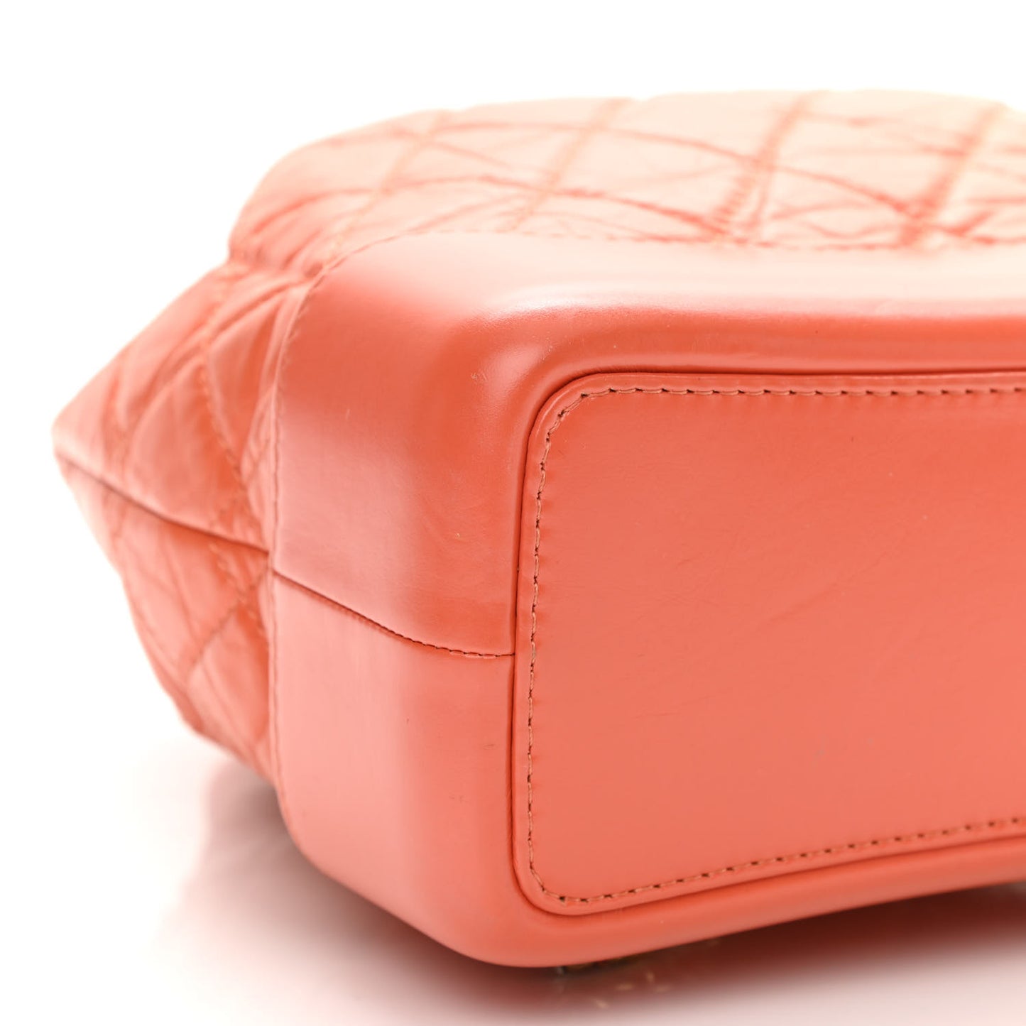 Aged Calfskin Quilted Small Gabrielle Backpack Orange