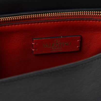 Valentino Garavani Smooth Calfskin Medium Vring Shoulder Bag Black 7 of 8
