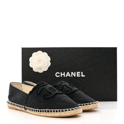 Chanel Denim Toile CC Espadrilles 40 Black 11 of 11