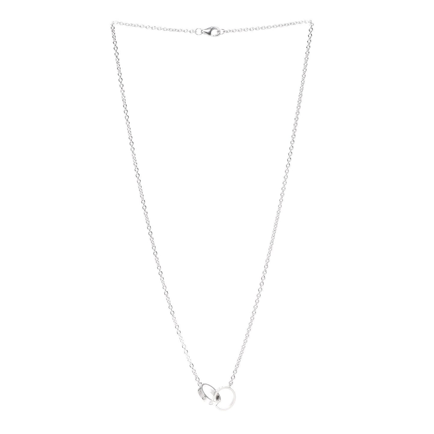 18K White Gold Interlocking LOVE Necklace