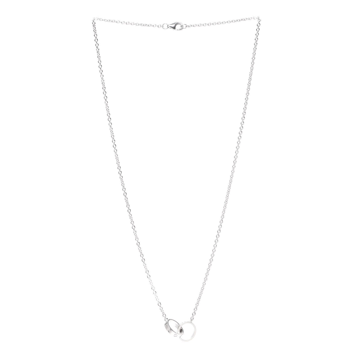 Cartier 18K White Gold Interlocking LOVE Necklace 3 of 7