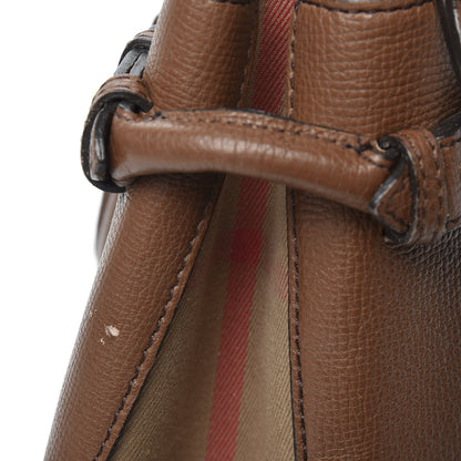 Burberry Grainy Calfskin House Check Medium Banner Tote Tan 9 of 10