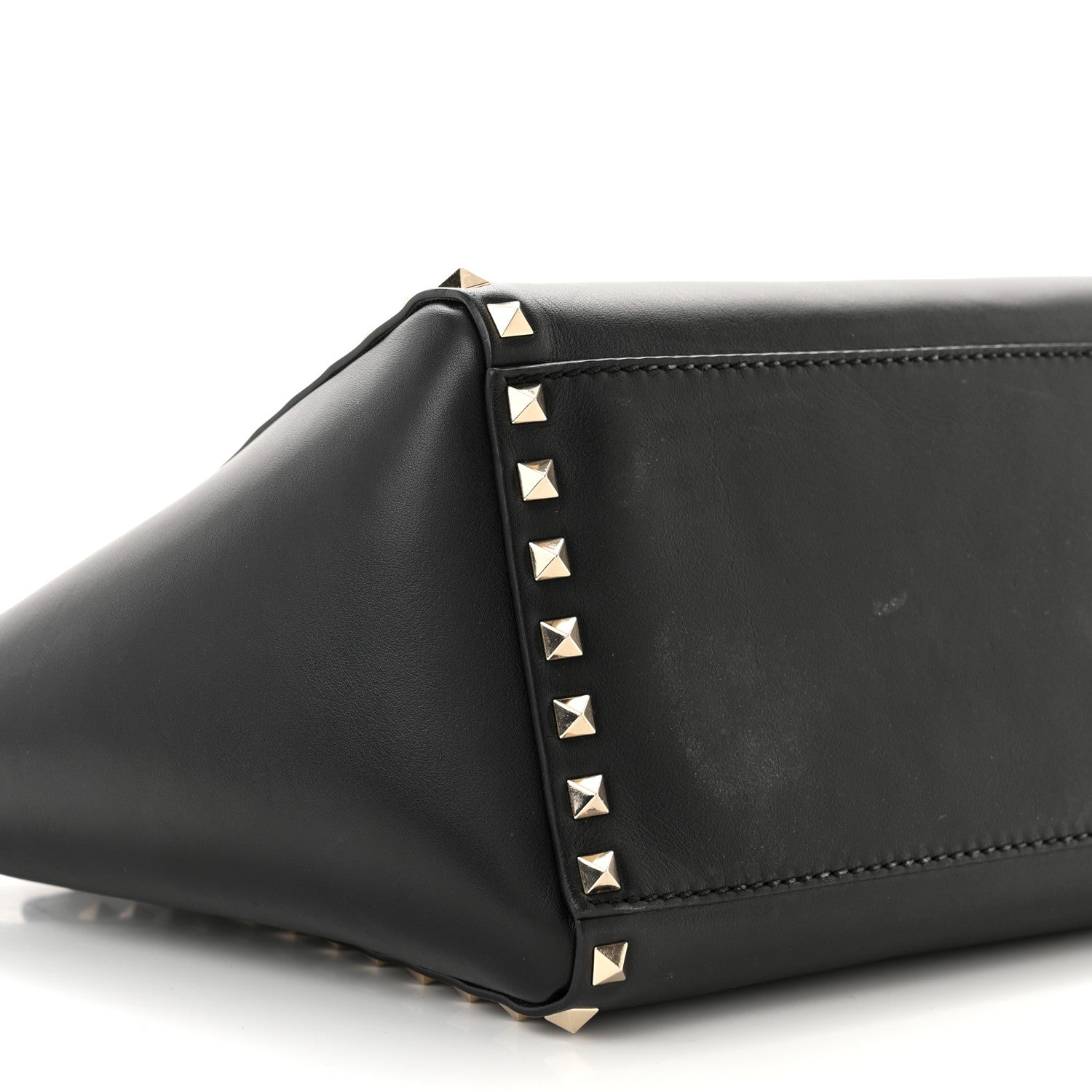Valentino Garavani Vitello Small Rockstud Double Handle Tote Black 9 of 14