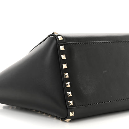 Valentino Garavani Vitello Small Rockstud Double Handle Tote Black 9 of 14