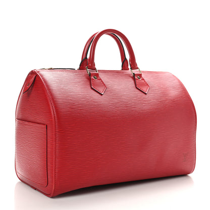 Louis Vuitton Epi Speedy 35 Castillan Red 3 of 11